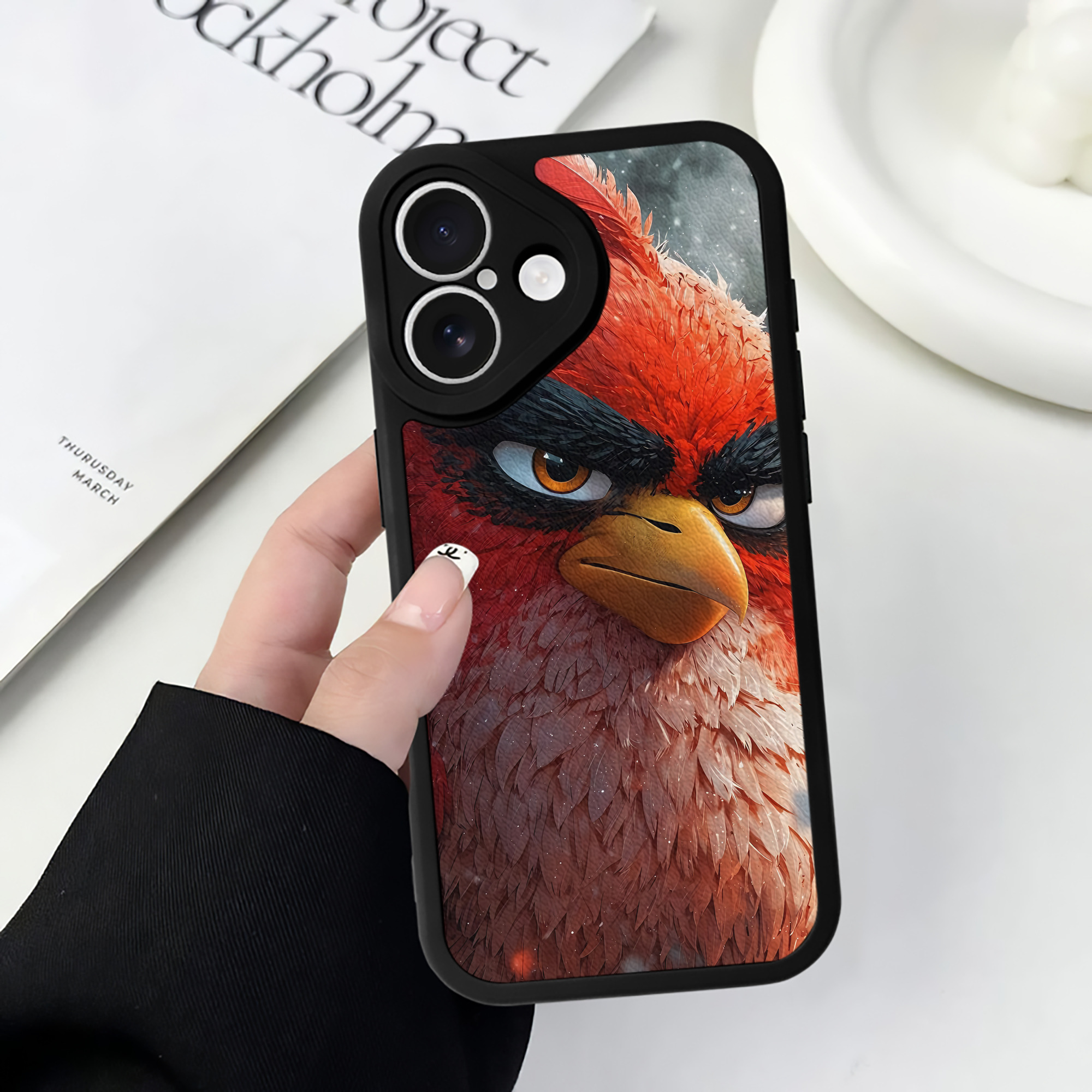（画像用） Angry Birds アングリーバード 【iPhone 16シリーズ対応】シリコンスマホケース（レザー調） 材質：シリコン